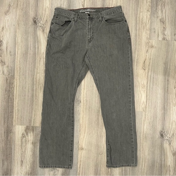 Eddie Bauer Straight Fit Specialty Dyed Gray Jeans Men’s Denim Size 34”x32” - Picture 1 of 7